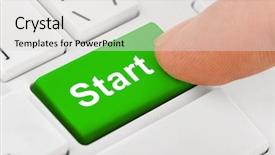  Presentation with notebook - Colorful PPT layouts enhanced with logo launching - computer notebook keyboard with start backdrop and a light gray colored foreground