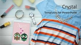  Presentation with colourful wood - Cool new presentation design with logo s - colourful fashion look on wooden backdrop and a light blue colored foreground