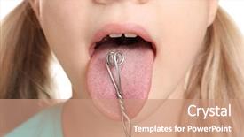  Presentation with pathology - Amazing PPT theme having logopedic probe for speech backdrop and a coral colored foreground