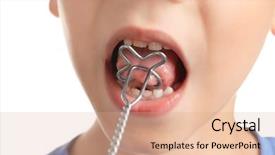  Presentation with pathology - Slide deck featuring logopedic probe for speech background and a coral colored foreground