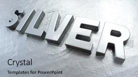  Presentation with silver - Colorful presentation design enhanced with chrome letters - word silver backdrop and a light gray colored foreground