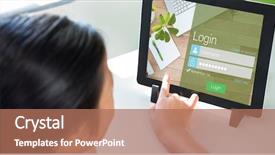  Presentation with page - Theme enhanced with logs analysis - digital composite of person touching background and a coral colored foreground