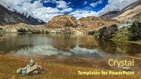  Presentation with ladakh - Beautiful theme featuring lohan-tso-mountain-lake-sacred backdrop and a tawny brown colored foreground