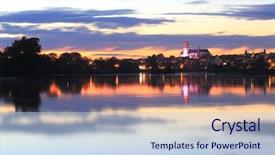  Presentation with sunset - Colorful presentation theme enhanced with loire in the sunset never backdrop and a lemonade colored foreground