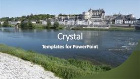  Presentation with river valley - Presentation theme consisting of loire river as it passes background and a ocean colored foreground