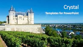  Presentation with river valley - Audience pleasing PPT theme consisting of loire river loire valley france backdrop and a teal colored foreground