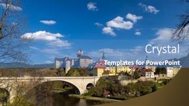  Presentation with western - Presentation theme with loket-castle-and-old-town background and a  colored foreground