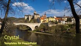  Presentation with czech republic - Slide deck enhanced with loket-castle-and-old-town background and a tawny brown colored foreground