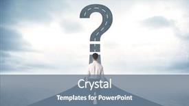  Presentation with maze - Beautiful slides featuring lokking at road with question backdrop and a seafoam green colored foreground