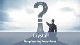  Presentation with maze - Amazing presentation theme having lokking at road with question backdrop and a seafoam green colored foreground