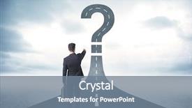  Presentation with maze - Slide deck having lokking at road with question background and a seafoam green colored foreground