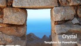  Presentation with knights - Cool new presentation theme with lokking islands - looking through the window backdrop and a violet colored foreground