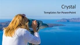  Presentation with islam famous mosque in turkish - Cool new presentation theme with lokking islands - woman in white visiting backdrop and a  colored foreground