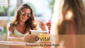  Presentation with thai - Audience pleasing slide deck consisting of lokking islands - woman with her friend looking backdrop and a coral colored foreground