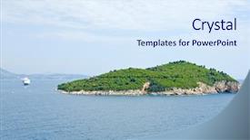  Presentation with dubrovnik - Theme featuring lokrum-island-near-dubrovnik-croatia background and a sky blue colored foreground