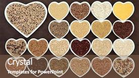  Presentation with quinoa - Colorful presentation theme enhanced with grain and cereal food selection backdrop and a tawny brown colored foreground