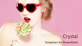  Presentation with heart - Theme enhanced with lolita - glamourous girl wearing heart shaped background and a cream colored foreground