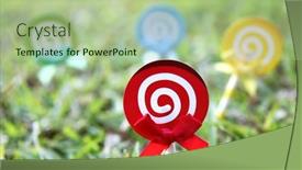  Presentation with sweet candy - PPT theme enhanced with lollipop-candy-set-spiral-sucker background and a mint green colored foreground