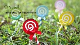  Presentation with sweet candy - Slides having lollipop-candy-set-spiral-sucker background and a mint green colored foreground