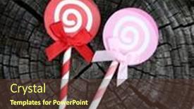  Presentation with candy heart - PPT layouts enhanced with lollipops-candy-as-heart background and a tawny brown colored foreground