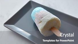  Presentation with ice cream - Beautiful PPT theme featuring lolly in a black plate backdrop and a gray colored foreground