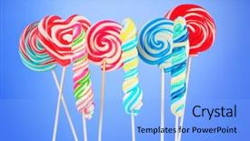  Presentation with lollipop - PPT layouts consisting of lolly pop - colorful lollipop against the background background and a light blue colored foreground