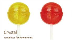  Presentation with lolly - Amazing slides having lolly pop - colorful lollipops isolated on white backdrop and a cream colored foreground