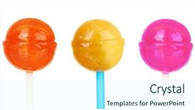  Presentation with lolly - Presentation enhanced with lolly pop - colorful lollipops isolated on white background and a cool aqua colored foreground