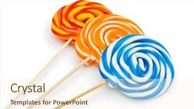  Presentation with lollipop - PPT theme consisting of lolly pop - colourful lollipop isolated background and a cream colored foreground