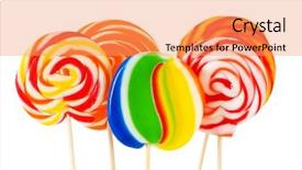  Presentation with lollipop - Slides featuring lolly pop - colourful lollipop isolated background and a coral colored foreground