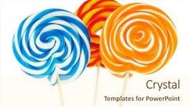 Presentation with lollipop - Presentation theme featuring lolly pop - colourful lollipop isolated background and a  colored foreground