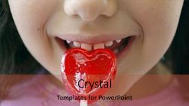  Presentation with lolly - Presentation theme having lolly pop - detail of young girls mouth background and a red colored foreground