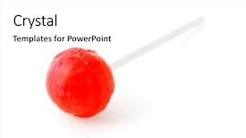  Presentation with lolly - Beautiful theme featuring lolly pop - red lollipop on white background backdrop and a white colored foreground
