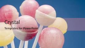  Presentation with candy - Theme consisting of lolly pop - selection of candy lollipops background and a  colored foreground