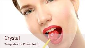  Presentation with swimming beautiful girl swims underwater - Slide deck featuring books notebooks and lilac flowers background and a gray colored foreground