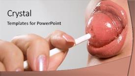  Presentation with lollipop - Presentation with lolly pop - young beautiful girl with lollipop background and a light gray colored foreground