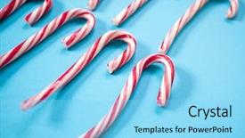  Presentation with lolly - Colorful PPT theme enhanced with lolly pop on blue backdrop and a arctic colored foreground