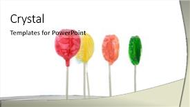  Presentation with red white blue - PPT theme enhanced with lollypops isolated on white background and a white colored foreground