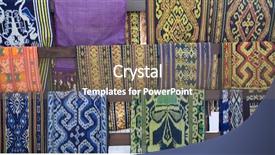 Presentation with textile - Theme with lombok textile background and a violet colored foreground