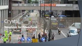  Presentation with june - Presentation theme with london-16-june-heavy-traffic background and a gray colored foreground