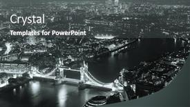  Presentation with london - Cool new PPT layouts with london-aerial-view-panorama backdrop and a dark gray colored foreground