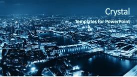  Presentation with old london - PPT theme featuring london aerial view panorama background and a ocean colored foreground