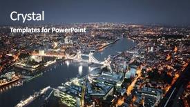  Presentation with tower - Theme with london aerial view with tower background and a ocean colored foreground