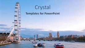  Presentation with ferris wheel - PPT theme consisting of london-april-14-london-eye background and a light blue colored foreground