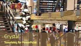  Presentation with retail store - Beautiful slide set featuring london-april-16-2018-products backdrop and a tawny brown colored foreground