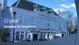  Presentation with pub - Slides having london-april-19-the-freemasons background and a teal colored foreground