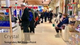  Presentation with machines - Slide set enhanced with london-april-4-2018-customers background and a coral colored foreground