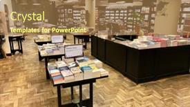  Presentation with bookshop - Audience pleasing slide deck consisting of london-april-4-2018-inside backdrop and a coral colored foreground