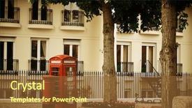  Presentation with red telephone - Colorful theme enhanced with london as the famous icons backdrop and a tawny brown colored foreground