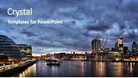  Presentation with london at night - Amazing slides having london at night panoramic view backdrop and a teal colored foreground
